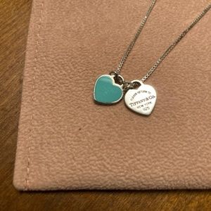 Tiffany & Co. Double Heart Tag Necklace